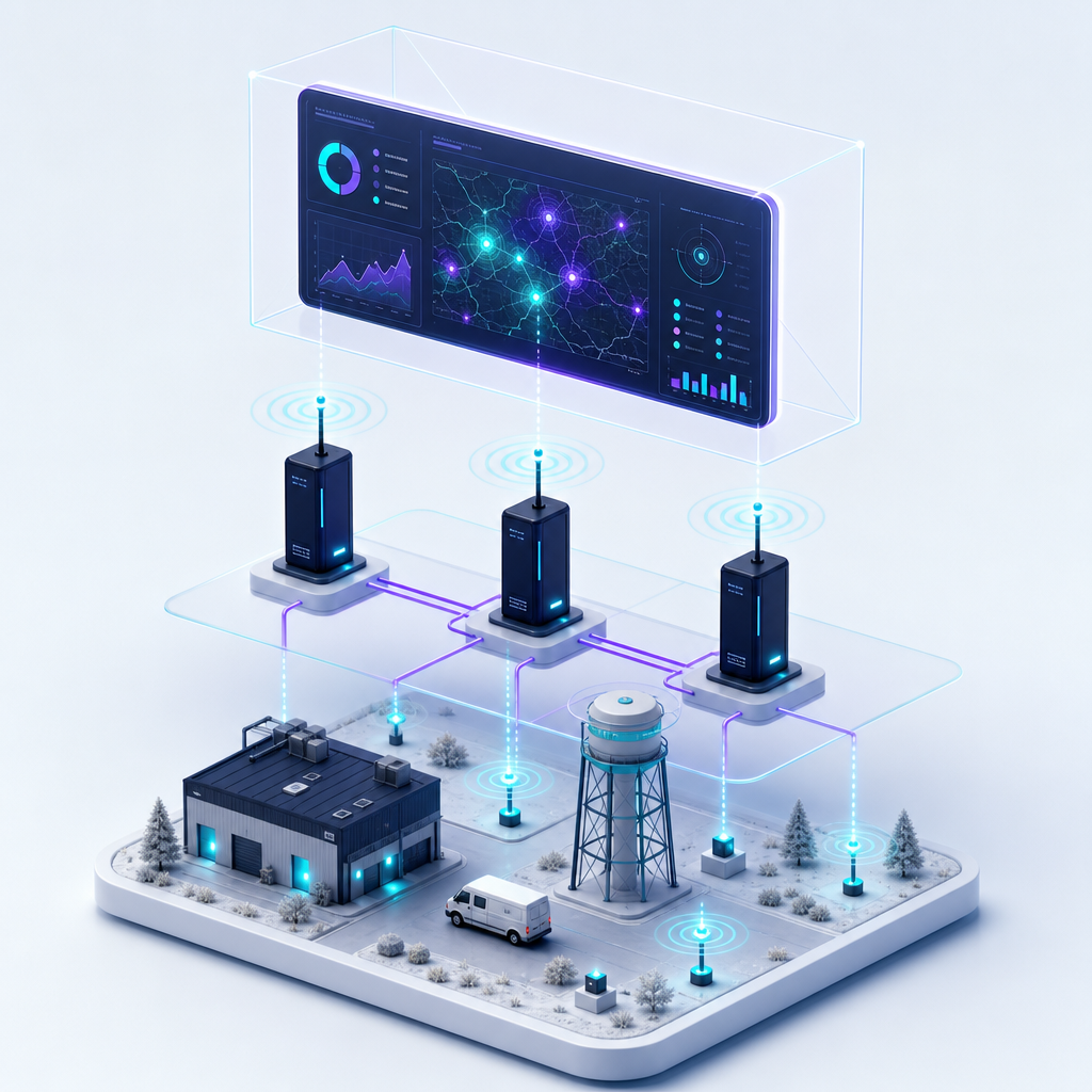 Architecture IoT IOKUB : capteurs, passerelles LoRaWAN et plateforme de supervision